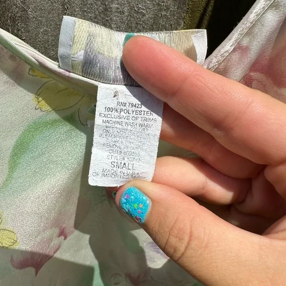 Vintage Dentelle Floral Slip Dress Sz S - Picture 5 of 6